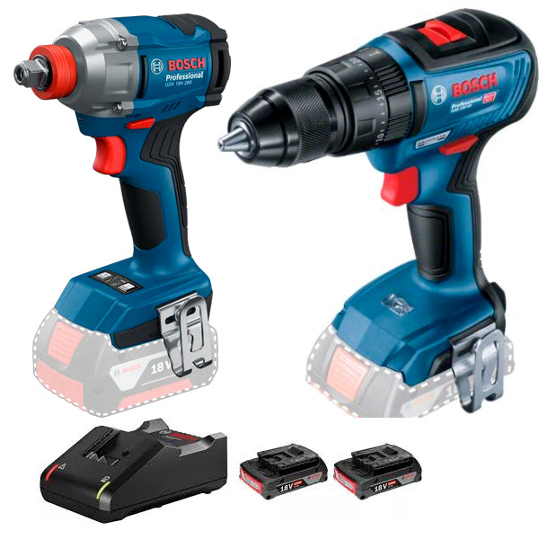 Combo Bosch Taladro Percutor GSB 18V-50 Llave de Impacto 18v GDX