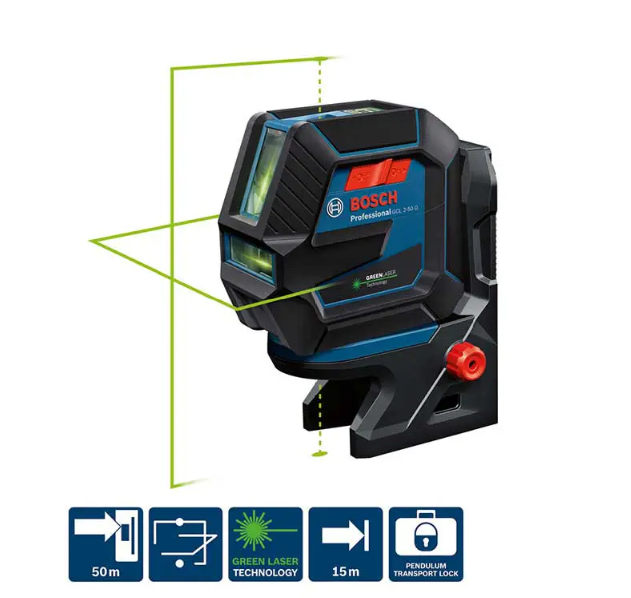 Láser Combinado Bosch Professional GCL 12V-50-22 CG - Alcance 50 M Con Receptor, Doble Alimentación Y Aplicación