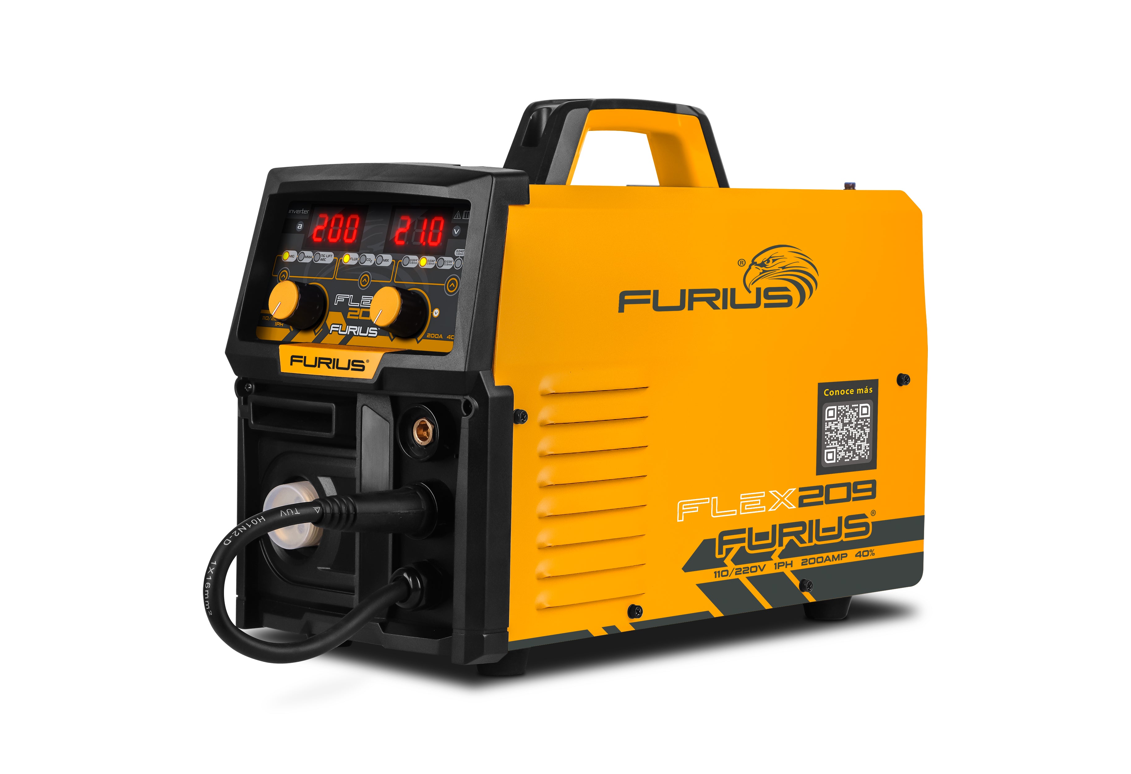 Soldador Inversor Multiprocesos 110/220V 200A - FURIUS FLEX 209