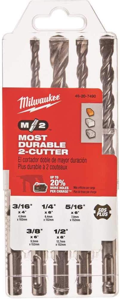 Juego de 5 piezas SDS PLUS M/2  MilwaukeeTool 48-20-7490