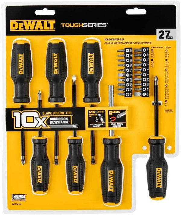 Kit desarmadores Dewalt  TOUGHSERIES 27 PZS DWHT65104