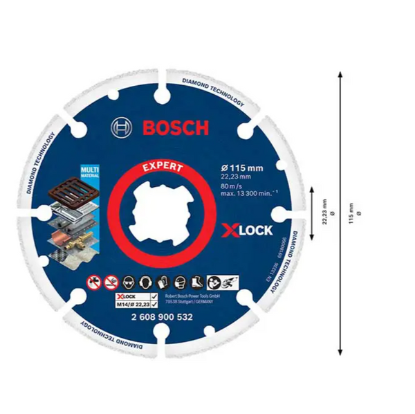 Disco diamantado para Metal Bosch X-Lock 115mm