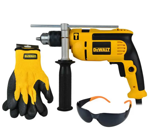 Taladro Percutor DWE1650SI + Guantes + Lentes Dewalt  DWE1650SI-B3