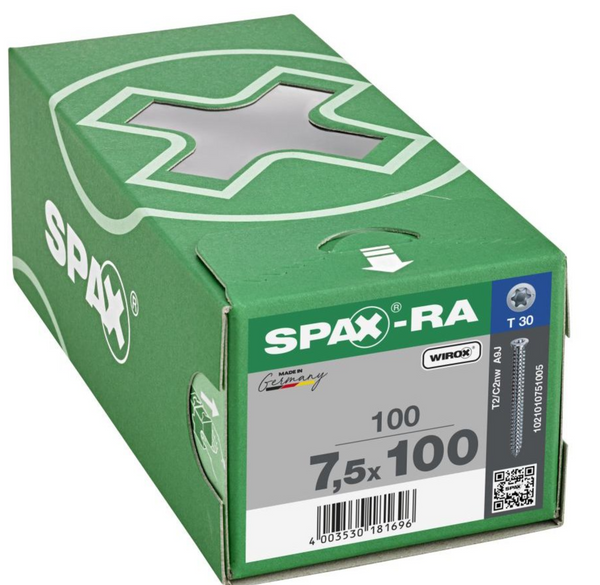 Spax R-A de fijación en concreto, sin taquete 7,5 x 100 mm T 30