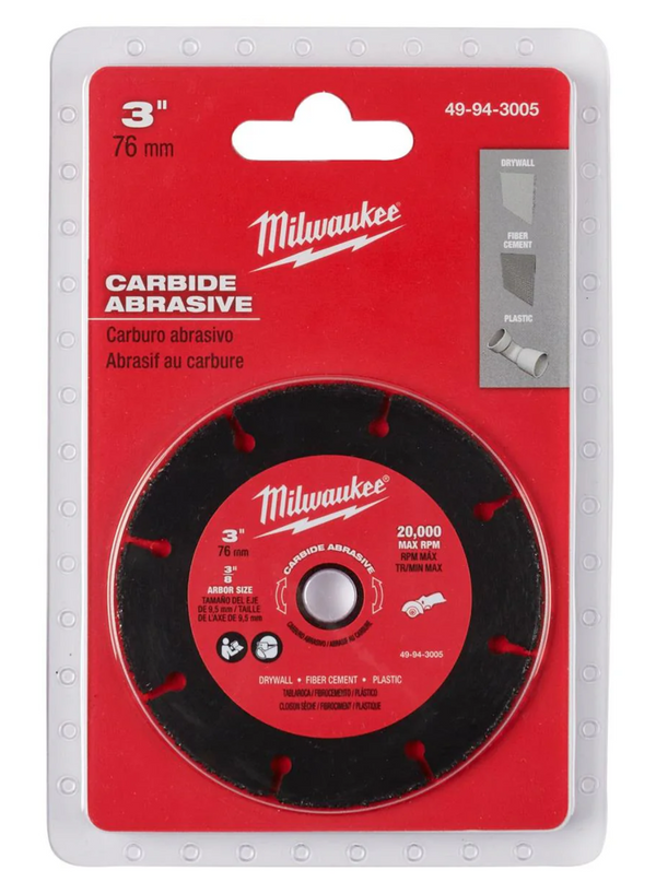 Disco Abrasivo de Carburo Multimaterial de 3" MilwaukeeTool 49-94-3005