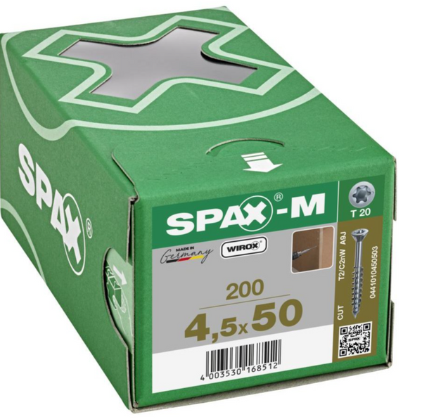 Spax-M para MDF 4.5 x 50 mm. T-20