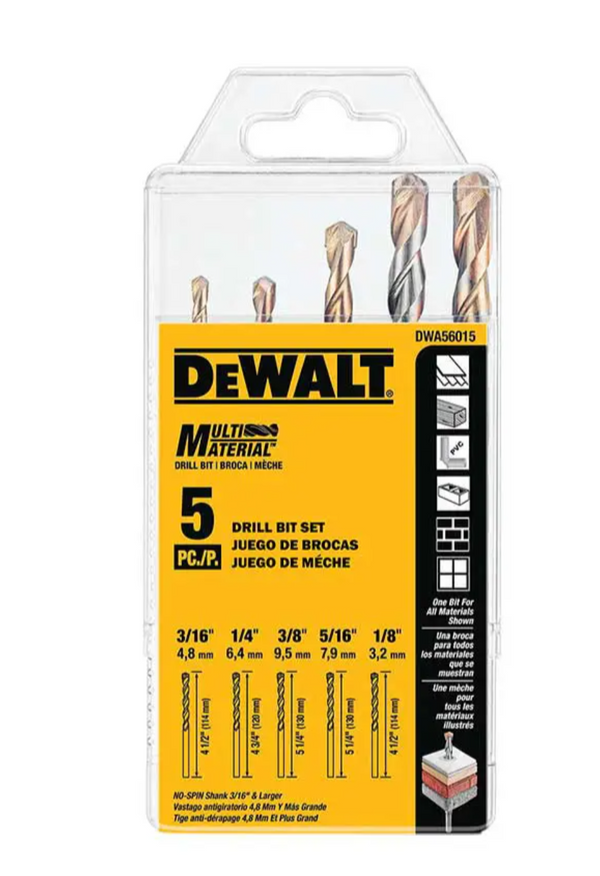 Juego de Brocas Multimaterial Dewalt DWA56015 5 PZS.