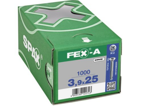 Spax FEX-A punta de broca para metal wirox 3.9 x 25 mm H2