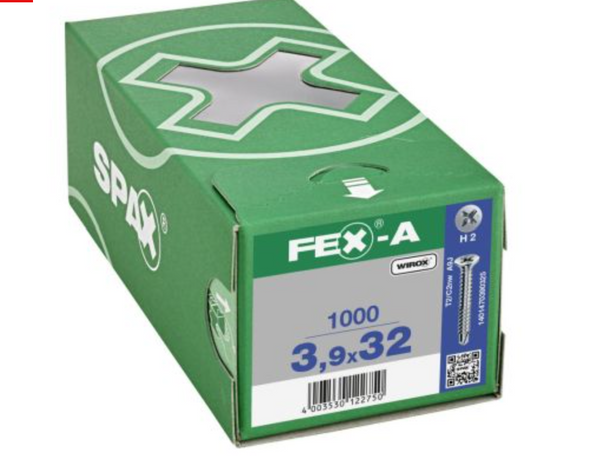 Spax FEX-A punta de broca para metal wirox 3.9 x 32 mm H2