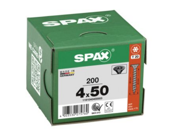 Spax para madera negro 4x50 T20