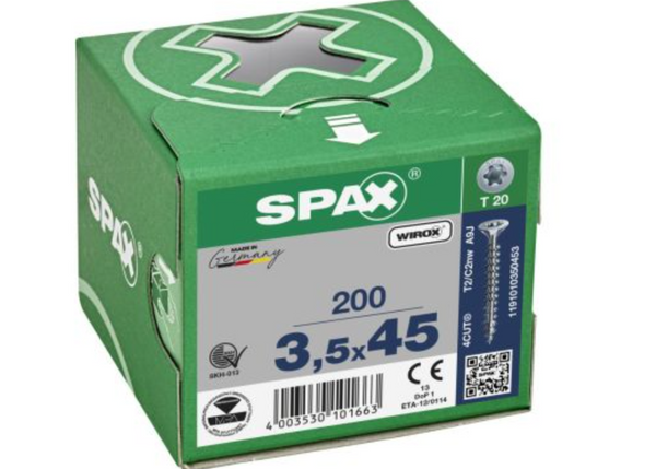 Spax para madera torx 3,5 x 45 mm T20