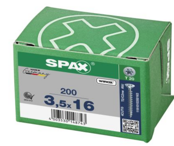 Spax para madera torx 3.5 x 16 mm T20