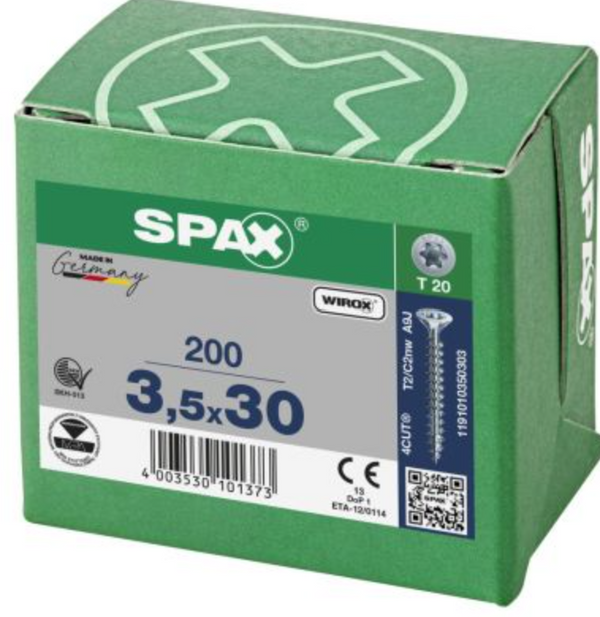 Spax para madera torx 3.5 x 30 mm T20