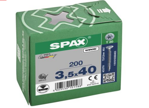 Spax para madera torx 3.5 x 40 mm,T20