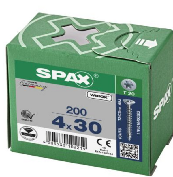 Spax para madera torx 4 x 30 mm T20