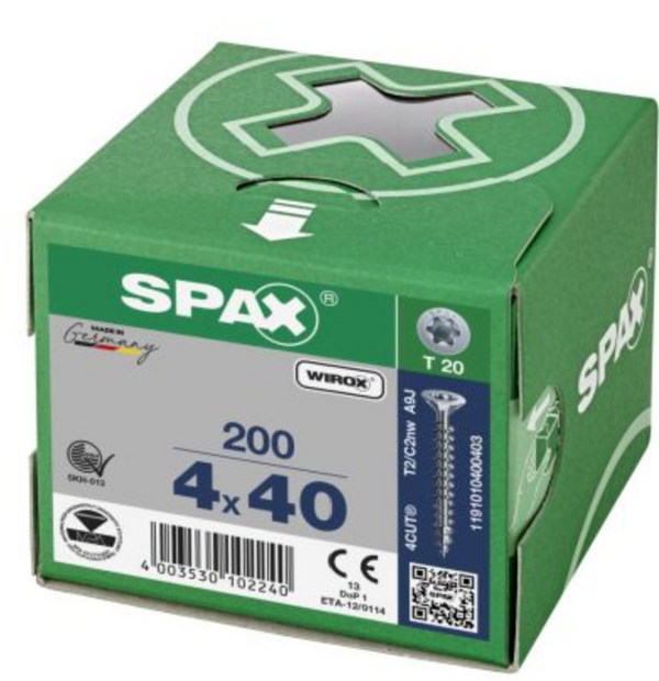 Spax para madera torx 4 x 40 mm T20