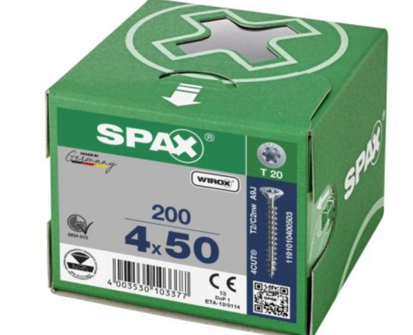 Spax para madera torx 4 x 50 mm T20