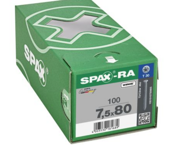 Spax R-A de fijación en concreto, sin taquete 7,5 x 80 mm T 30