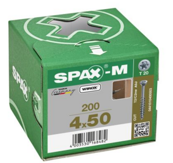 Spax-M para MDF 4.0 x 50 mm. T-20