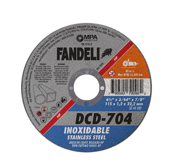 Disco corte INOX. FANDELI DELGADO 4 1/2″ 79096 DCD-704