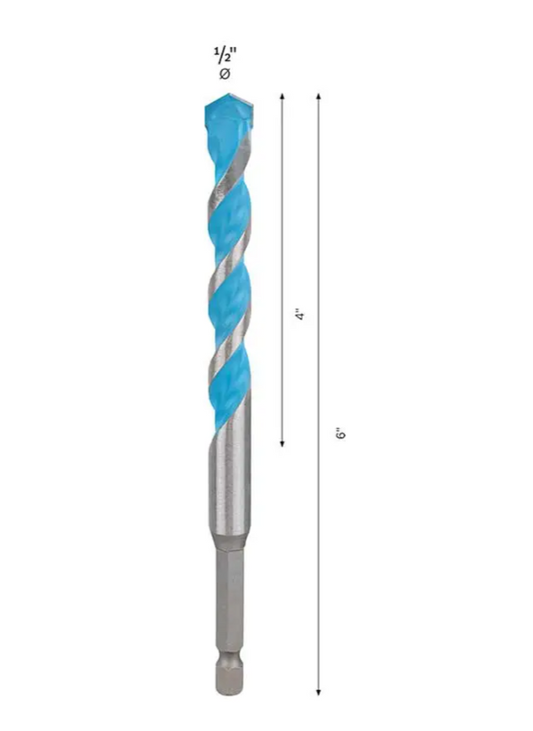 Broca Multiconstrucción Bosch HEX-9 1/2x4x6pul