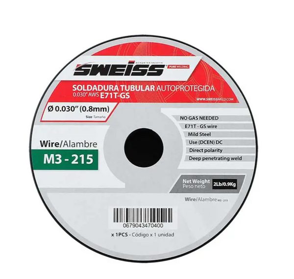 Alambre soldadura  auto protegida  AWS E71T-GS 1 KG SWEISS (0.030/08MM) (M3-215)