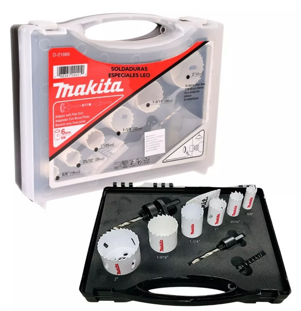 Juego De Brocasierras 9 Pzas Makita D-21886 Con Adaptador