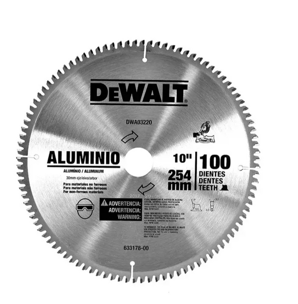 Disco Sierra Dewalt DWA03220 10 PULG 100T Para ALUMINIO