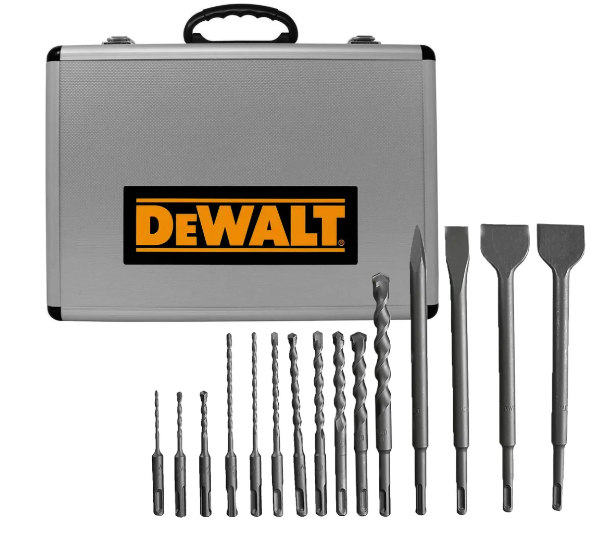 Pack De 10 Brocas SDS Plus DeWALT Para Ladrillo Y Concreto - 6mm X 160mm, DT9815, Acero