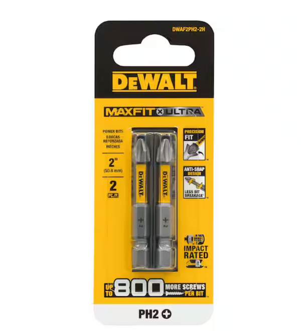 Puntas impacto PH2 Dewalt  DWAF2PH2-2H  MAXFIT ULTRA™  PHILLIPS