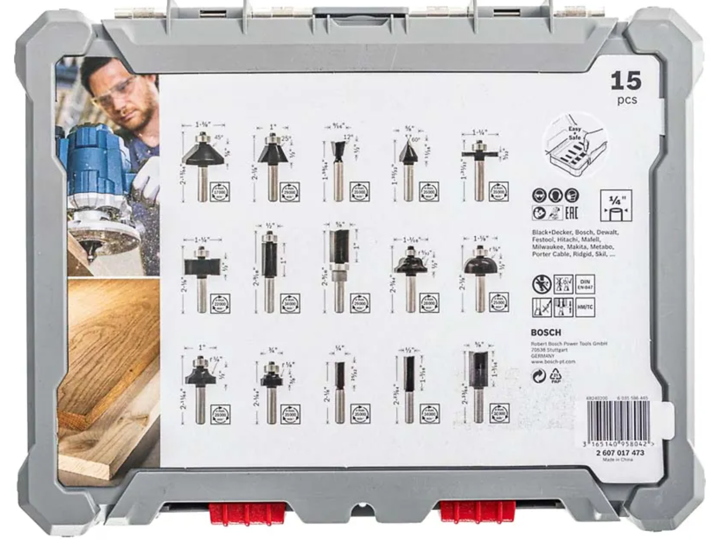 Brocas para Router Bosch Vástago 1/4 2607017473 – HerramientaElectrica.Mx