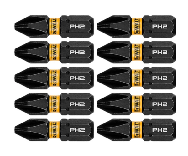 Puntas de Impacto Phillips PH2 1 Pulg Dewalt DWAF1PH2IR10  DWAF1PH2IR10