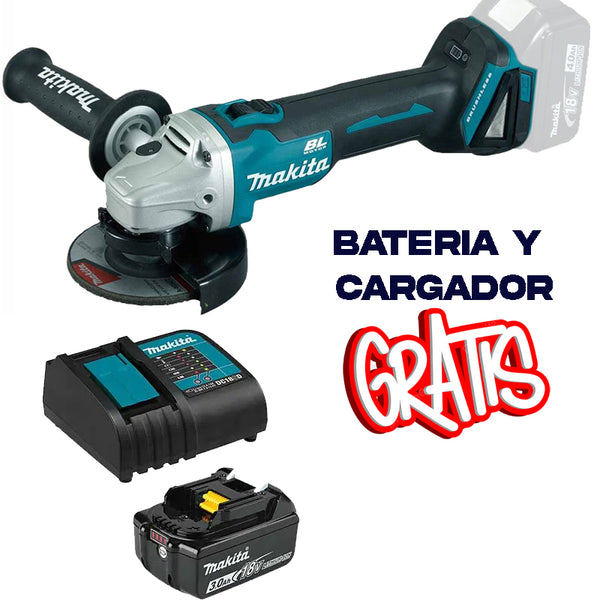 Miniesmeriladora BL Motor Makita DGA456Z 18V 4-1/2 PULG