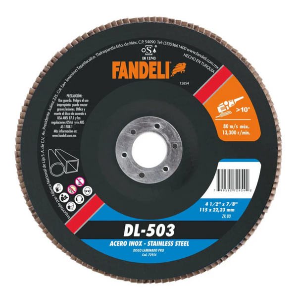 DISCO LAMINADO Z-80 4-1/2" X 7/8" FANDELI 72954 / DL-503