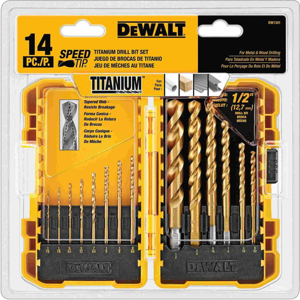 Set 14 Brocas de Titanio DEWALT DW1341