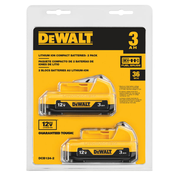 kit de 2 Batería de Iones de Litio 12V MÁX 3.0Ah DEWALT DCB124