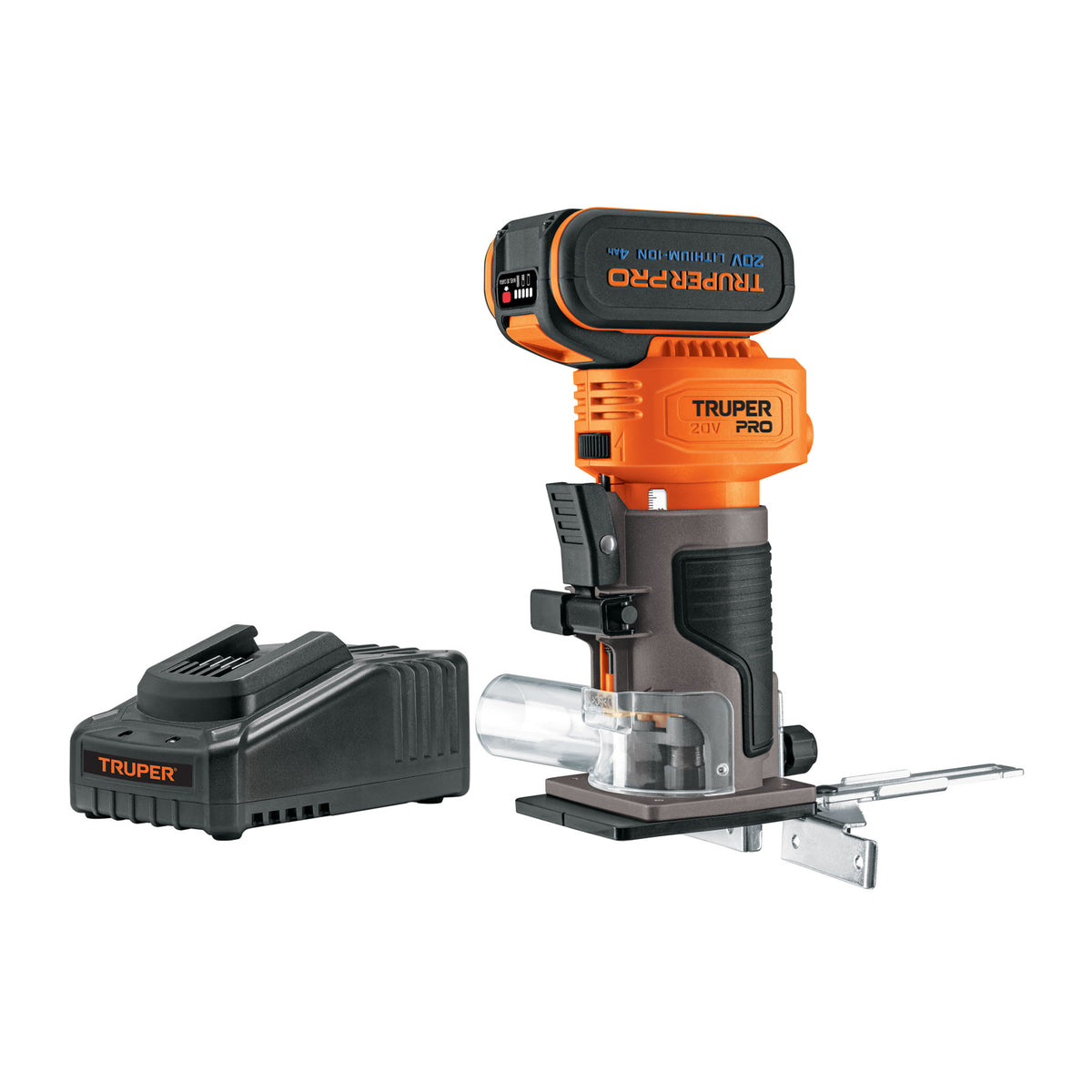 Truper Router Bit Router 20V, 1 batería 4Ah, 1 cargor TRUPER PRO – HerramientaElectrica.Mx