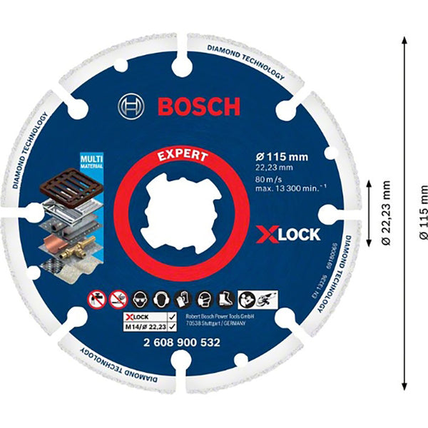 2608900532 Disco diamantado para Metal Bosch X-Lock 115mm